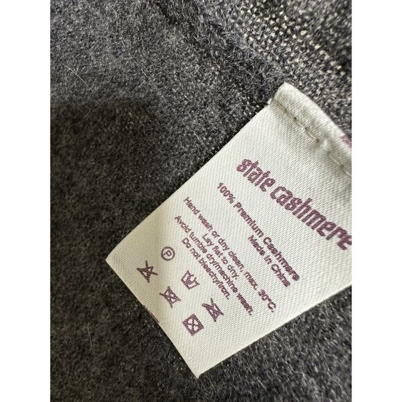 State Cashmere NEW Open Cardigan Gray Woman’s Medium 100% Cashmere Long Drape - Picture 7 of 8